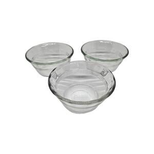Set of 3 Vintage Pyrex 463 Clear Glass Custard Cups (6 oz.), Microwave Safe